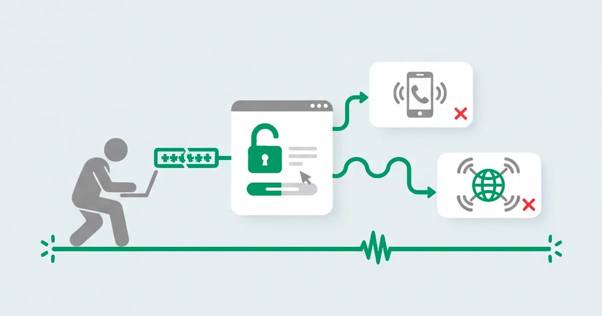 Account takeover detection at login: an attacker with a stolen password logs into a real account, and the device and network signals flag it as not the owner