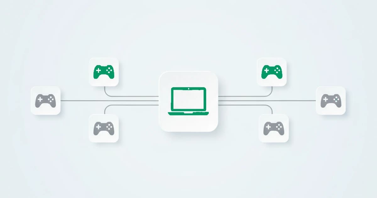 Many separate video-game accounts, a smurf, an RMT farm, and a returning banned cheater, linked back to one device by correlated signals