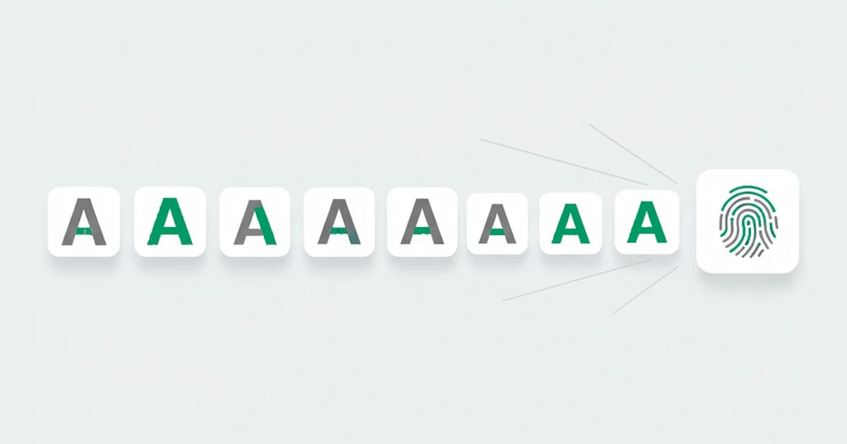 Font fingerprinting: the set of fonts installed on a device measured from how text renders, condensed into a value that identifies the device