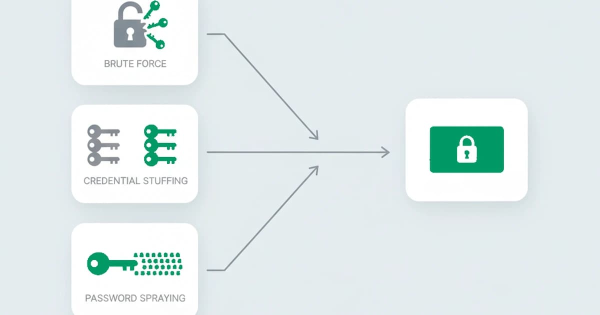 Brute force vs credential stuffing vs password spraying: three password attacks that all look like failed logins, separated by what the attacker already knows