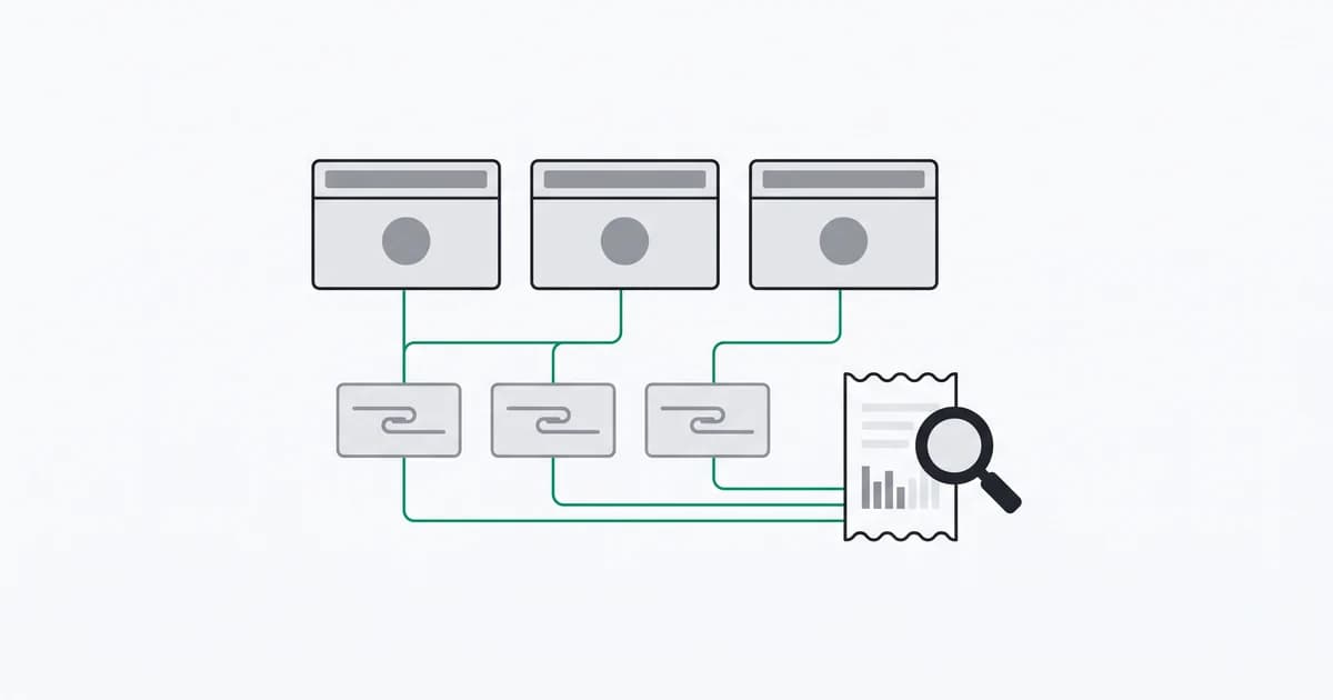 Linked browser and account records connected to a receipt examined for benefit eligibility