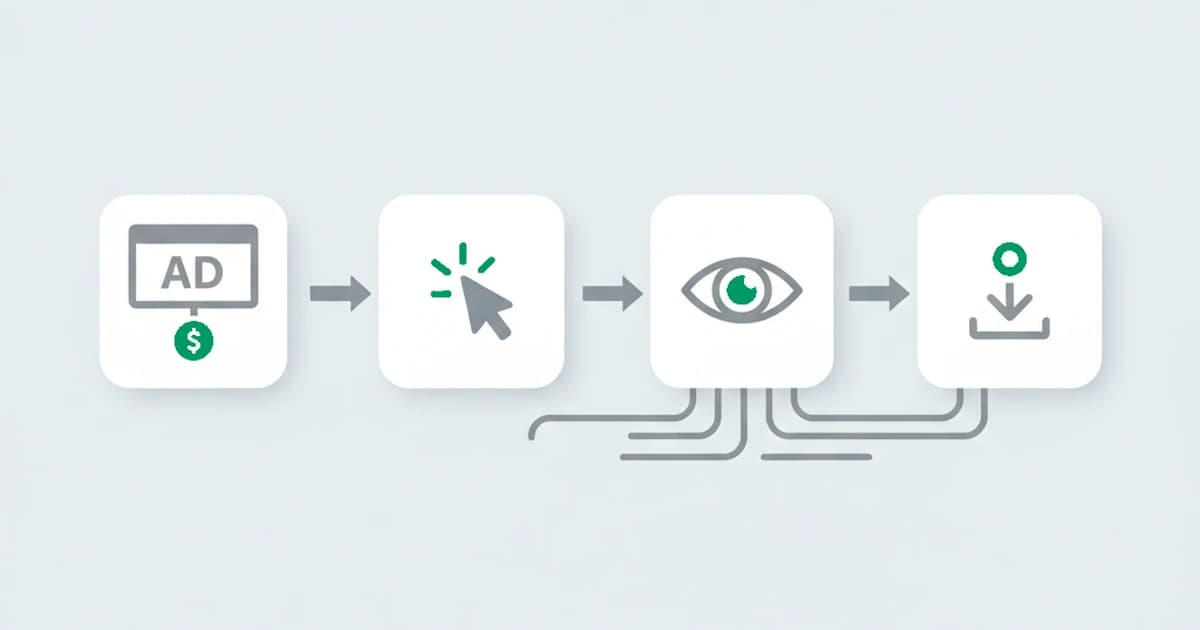 A digital ad budget draining into a mix of fake clicks, impressions, and installs, showing where ad fraud quietly takes a share of ad spend