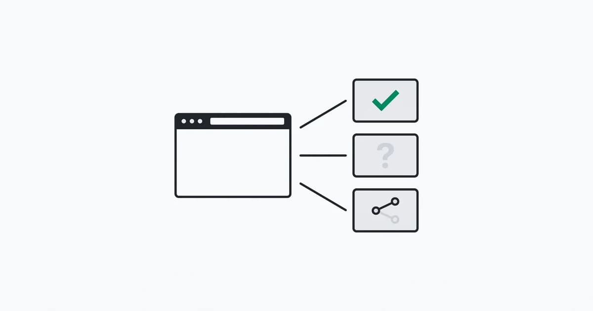 Browser with verified, unknown and account-context request cards
