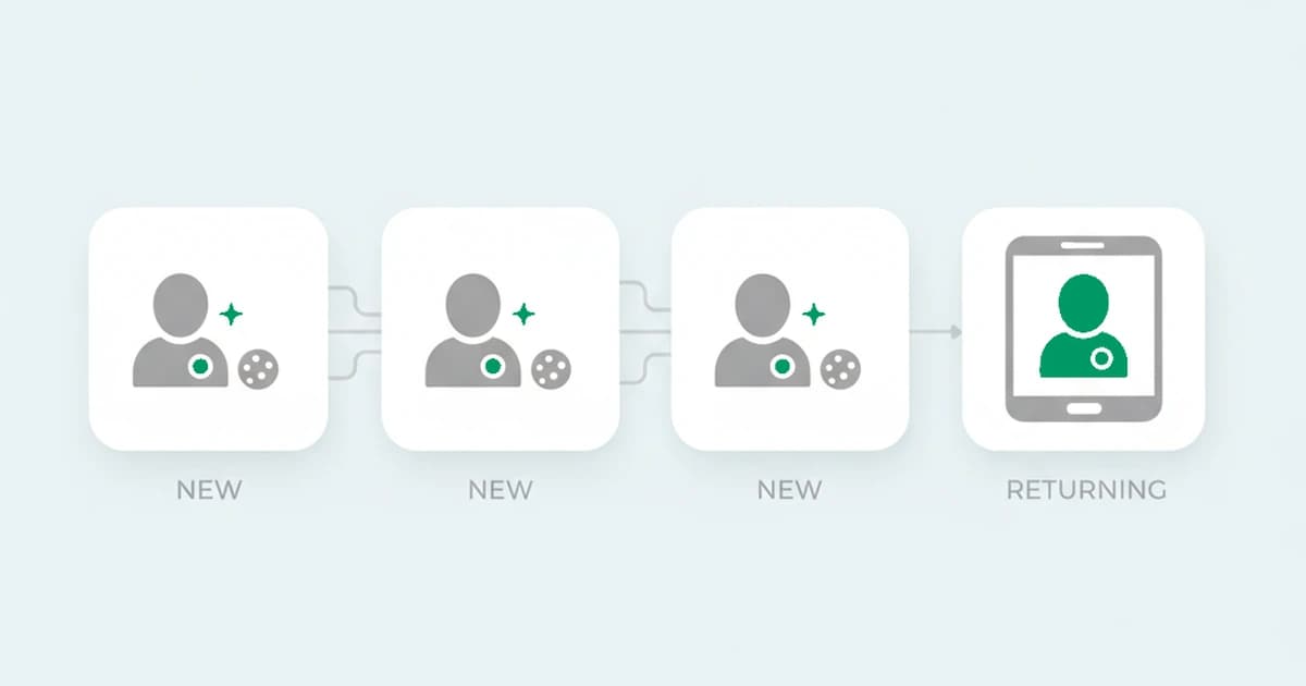 New vs returning visitors: a cookie-based analytics count miscounts a returning visitor as new after cleared cookies, incognito, or a device switch, while device recognition still links them