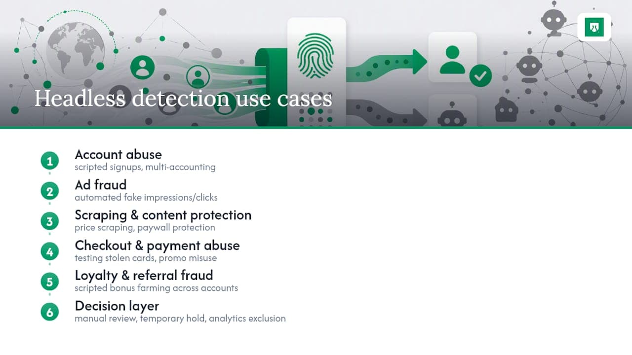 Five operational uses for headless detection