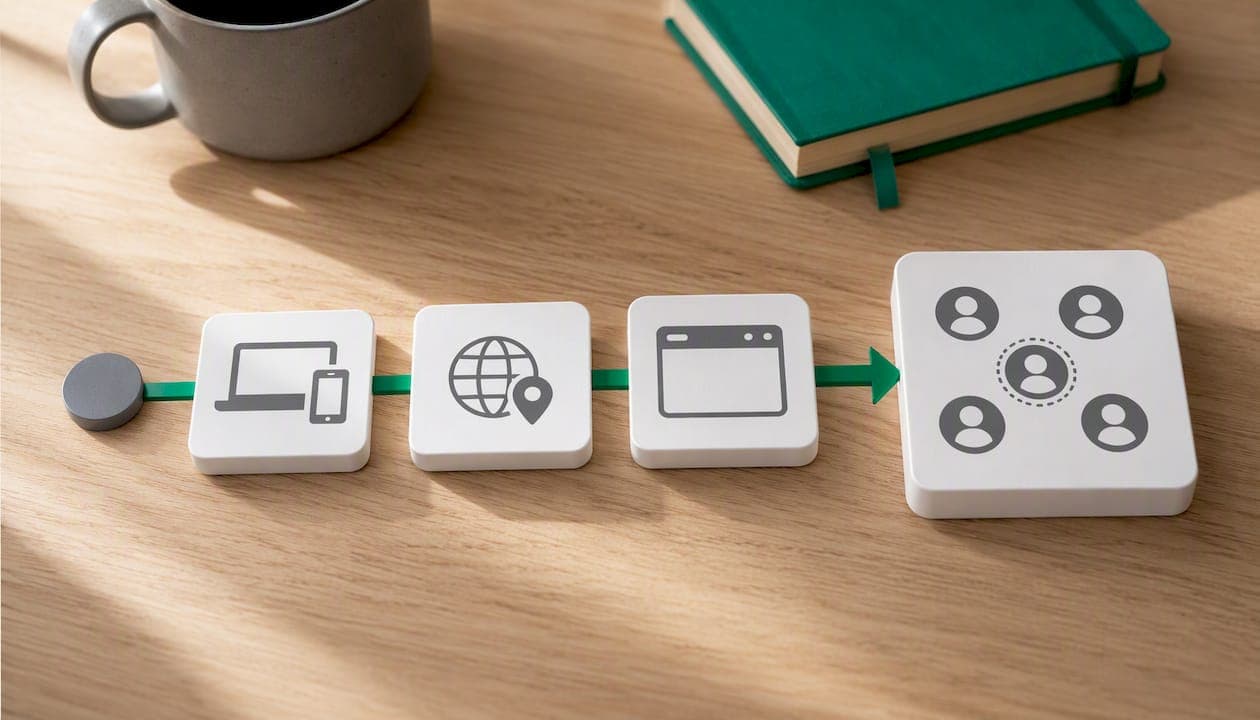 Visitor identity signals mapped across accounts