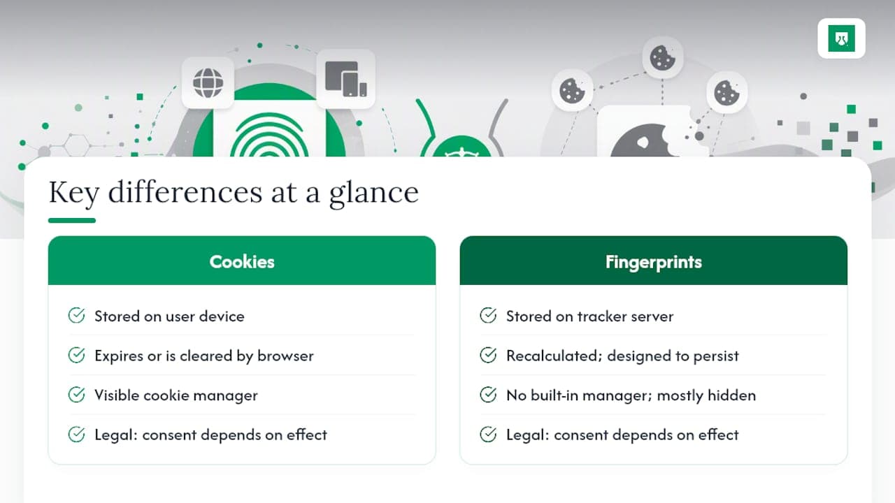 Six differences between cookies and fingerprinting