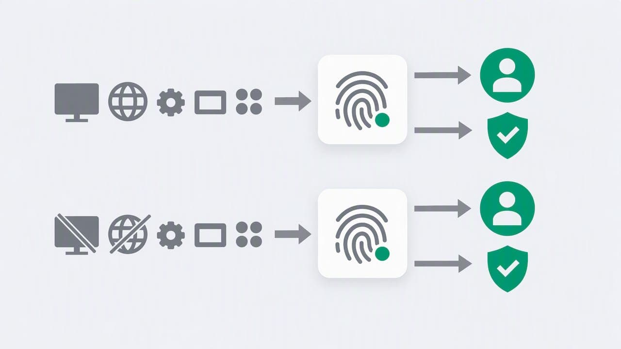 Visitor signals flowing to identity and risk results
